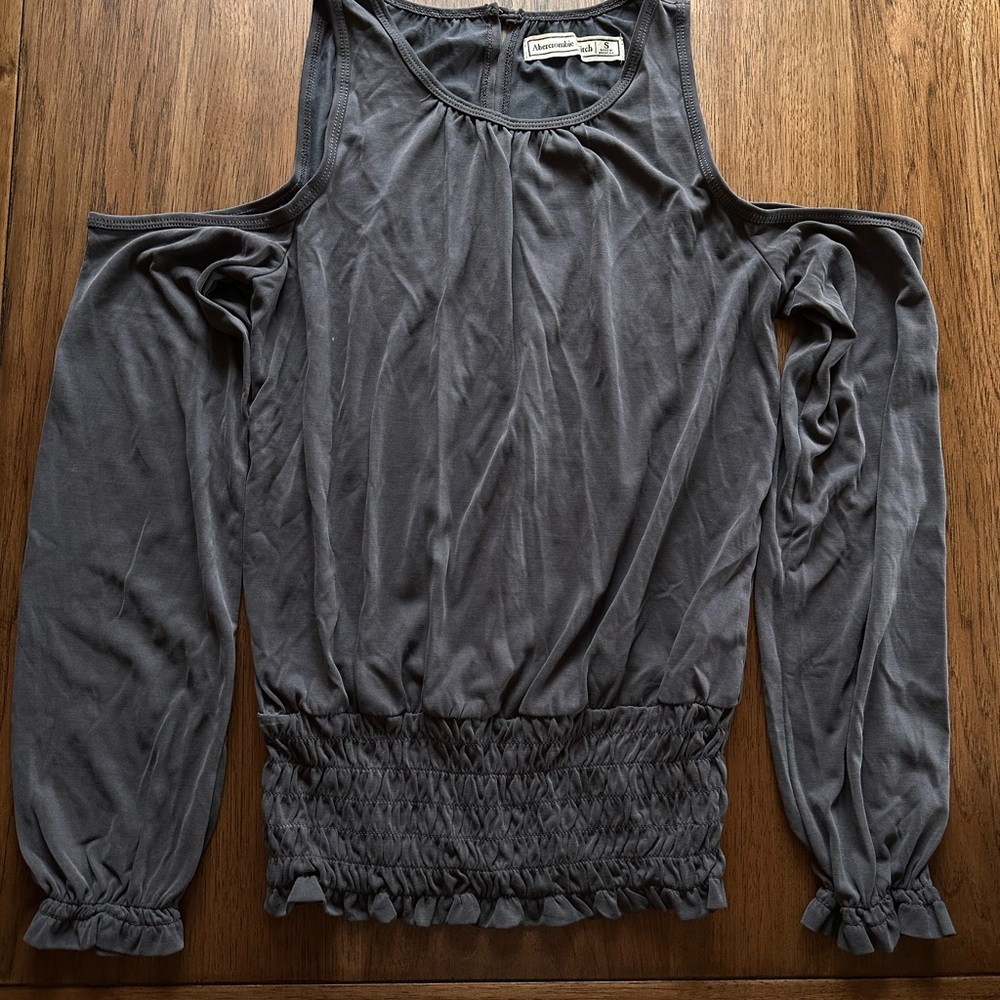 Cold Shoulder Grey Top